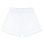 women's white scalloped short