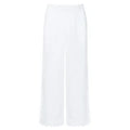 women's white linen scalloped beach pant