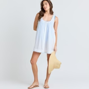 women's white scalloped dress