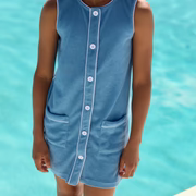 girls cerulean french terry dress