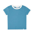 unisex cerulean blue ringer tee