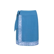 women's cerulean linen tie skirt