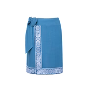women's cerulean linen tie skirt